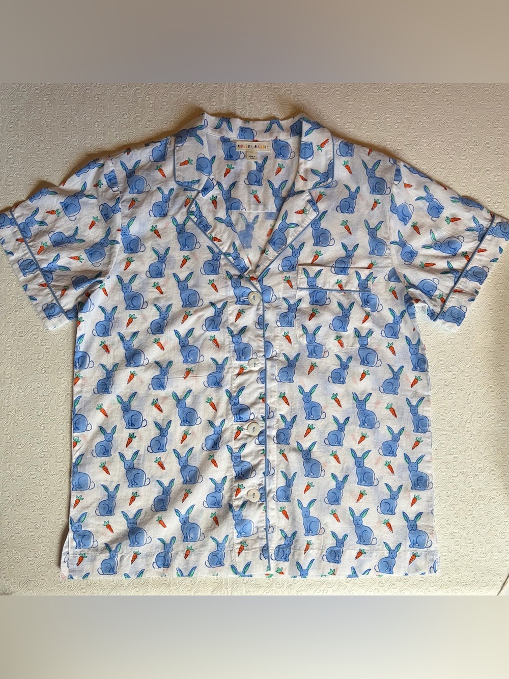 Roller Rabbit Romy The Rabbit Blue Short Sleeve and Shorts Pajama Set - Picture 4 of 7